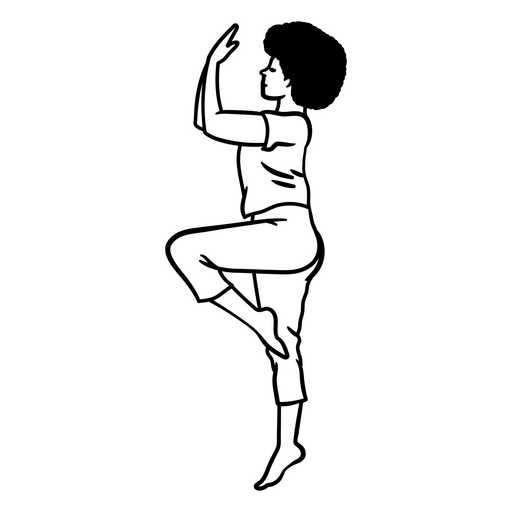 Ilustração elegante do movimento de uma dançarina em pose Desenho PNG