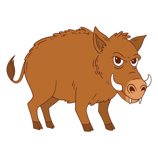Cartoon warthog standing PNG Design