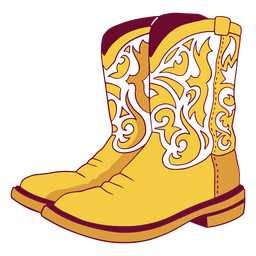 Pair Of Yellow Cowboy Boots PNG & SVG Design For T-Shirts