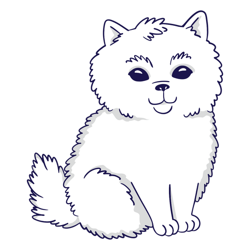 Gato branco sentado Desenho PNG