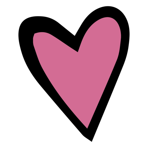 Corazón rosa y negro Diseño PNG