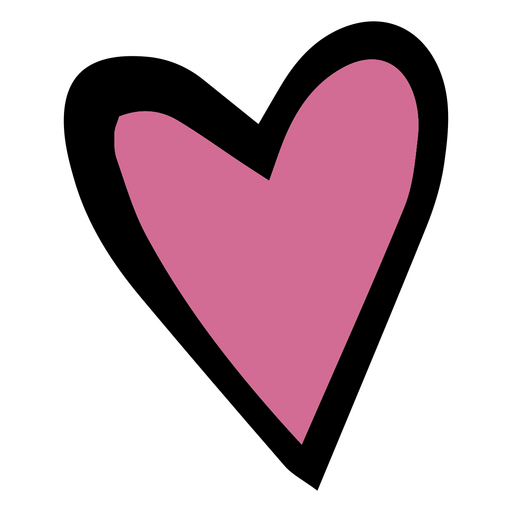 Pink and black heart PNG Design