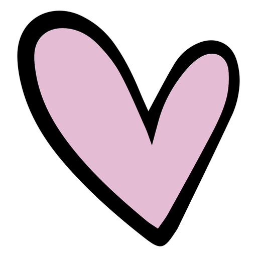 Corazón rosa claro y negro. Diseño PNG