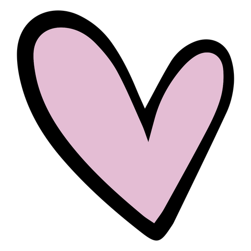 Light pink and black heart PNG Design