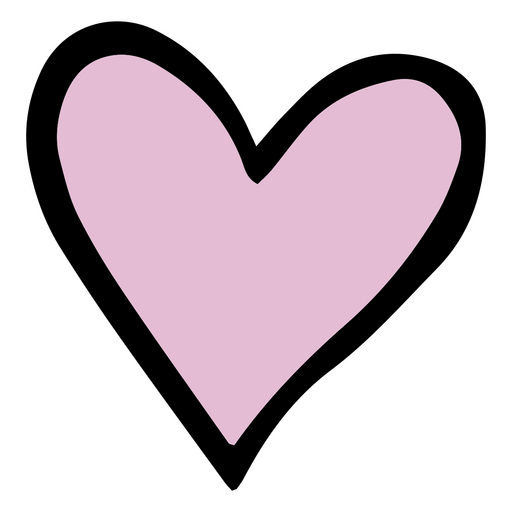 Coração doodle rosa claro Desenho PNG