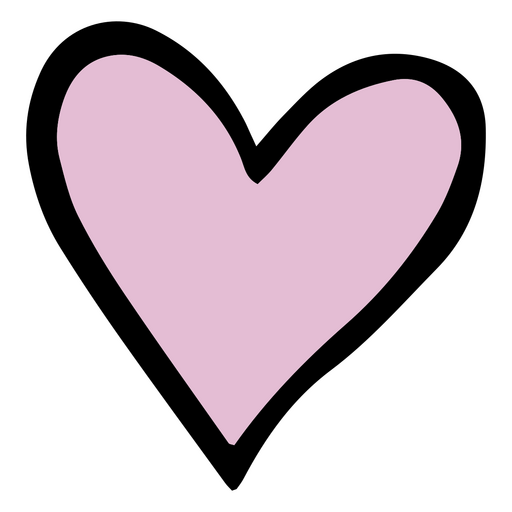 Corazón de garabato rosa claro Diseño PNG