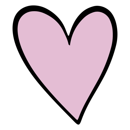 Pink heart black border PNG Design