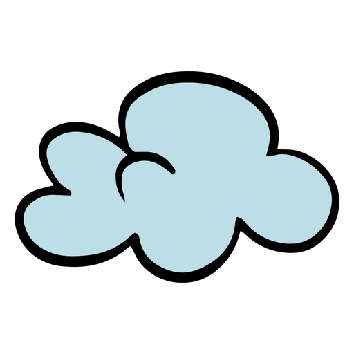 Nube azul y negra Diseño PNG