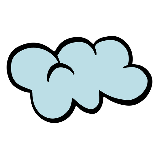 Nube de doodle azul y negra Diseño PNG