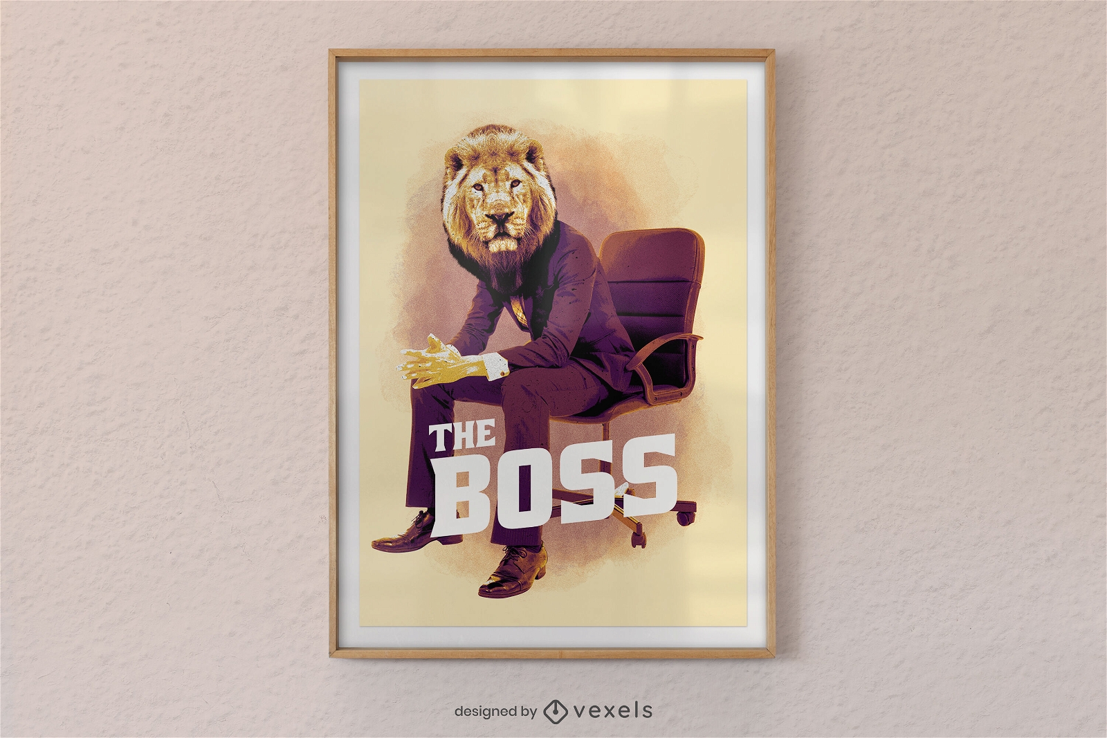 El diseño del cartel del león jefe.
