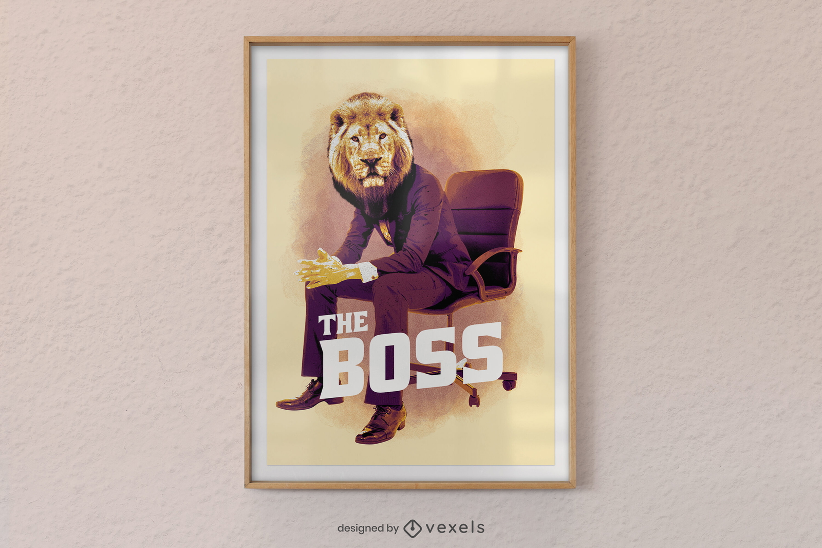 El diseño del cartel del león jefe.