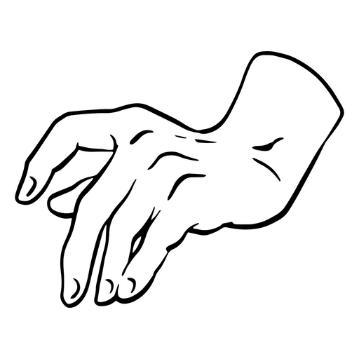 Imagem em preto e branco de uma mão estendida Desenho PNG