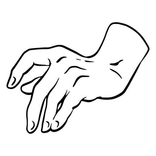 Schwarz-weißes Bild einer ausgestreckten Hand PNG-Design