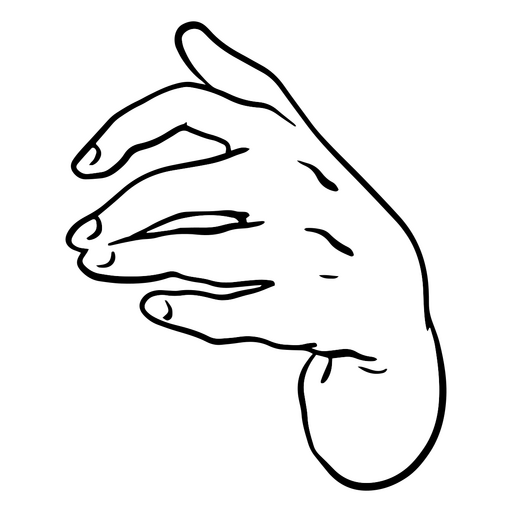 White hand bending PNG Design