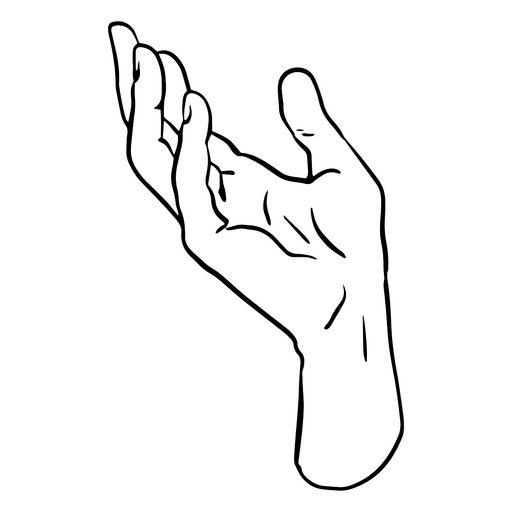 White hand reaching up PNG Design