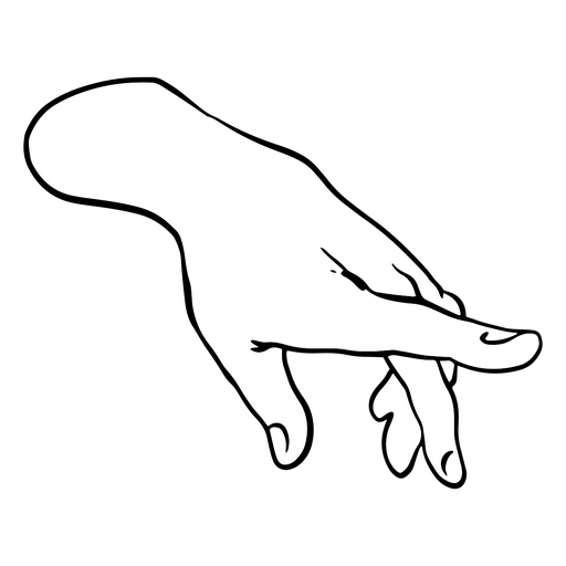 White hand pointing out PNG Design