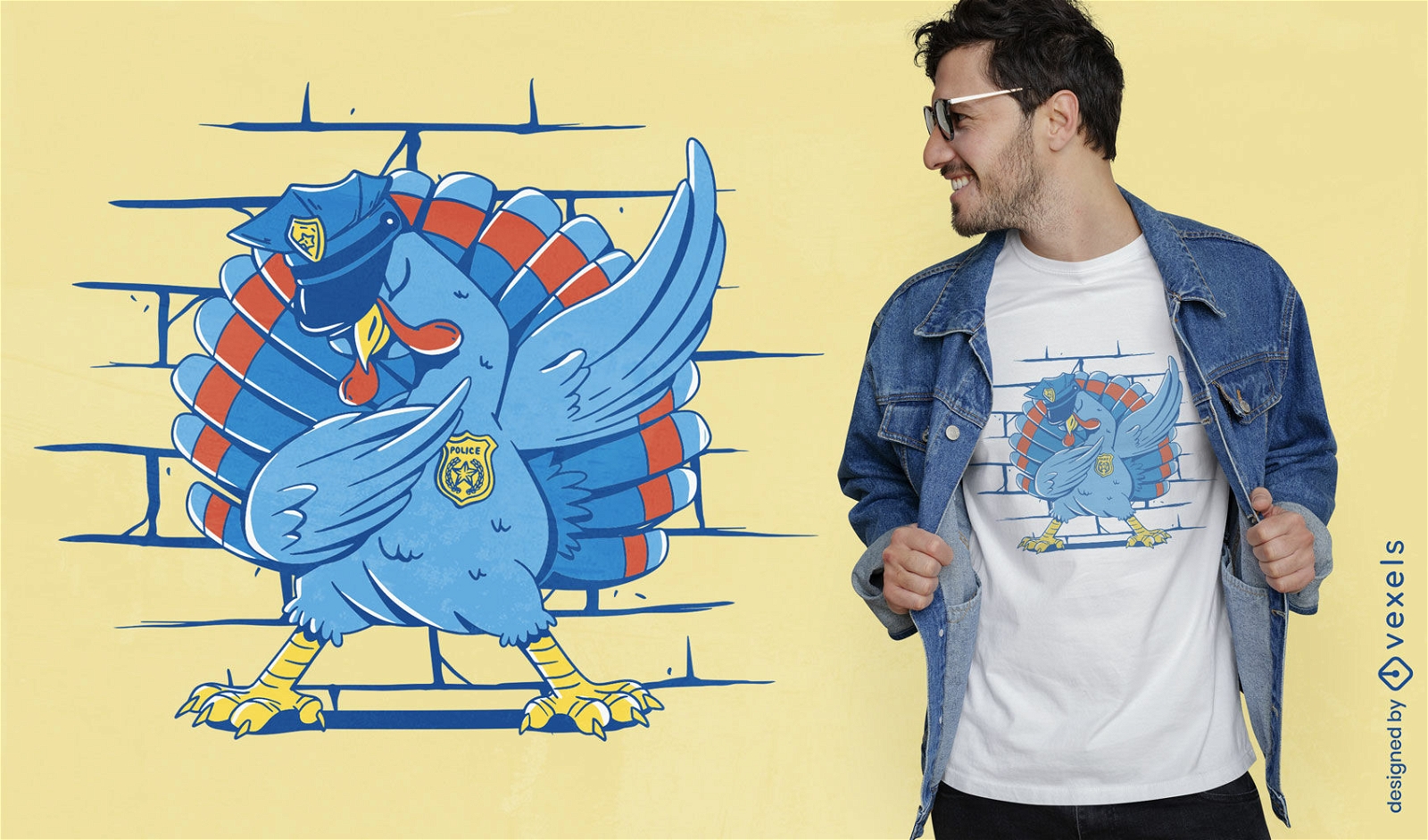 Pol?cia da Turquia esfregando design de t-shirt