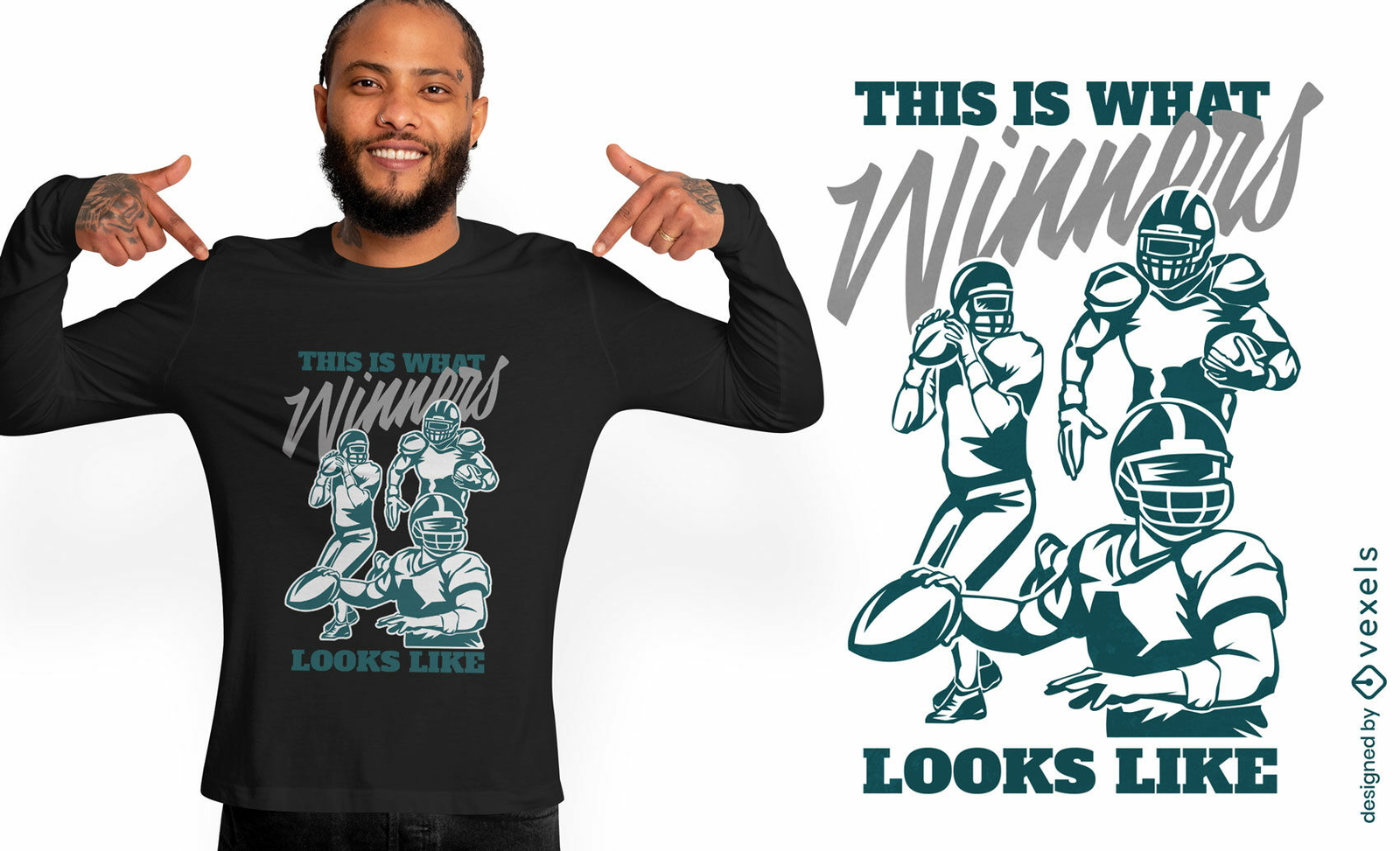 Fußballspieler Gewinner T-Shirt Design