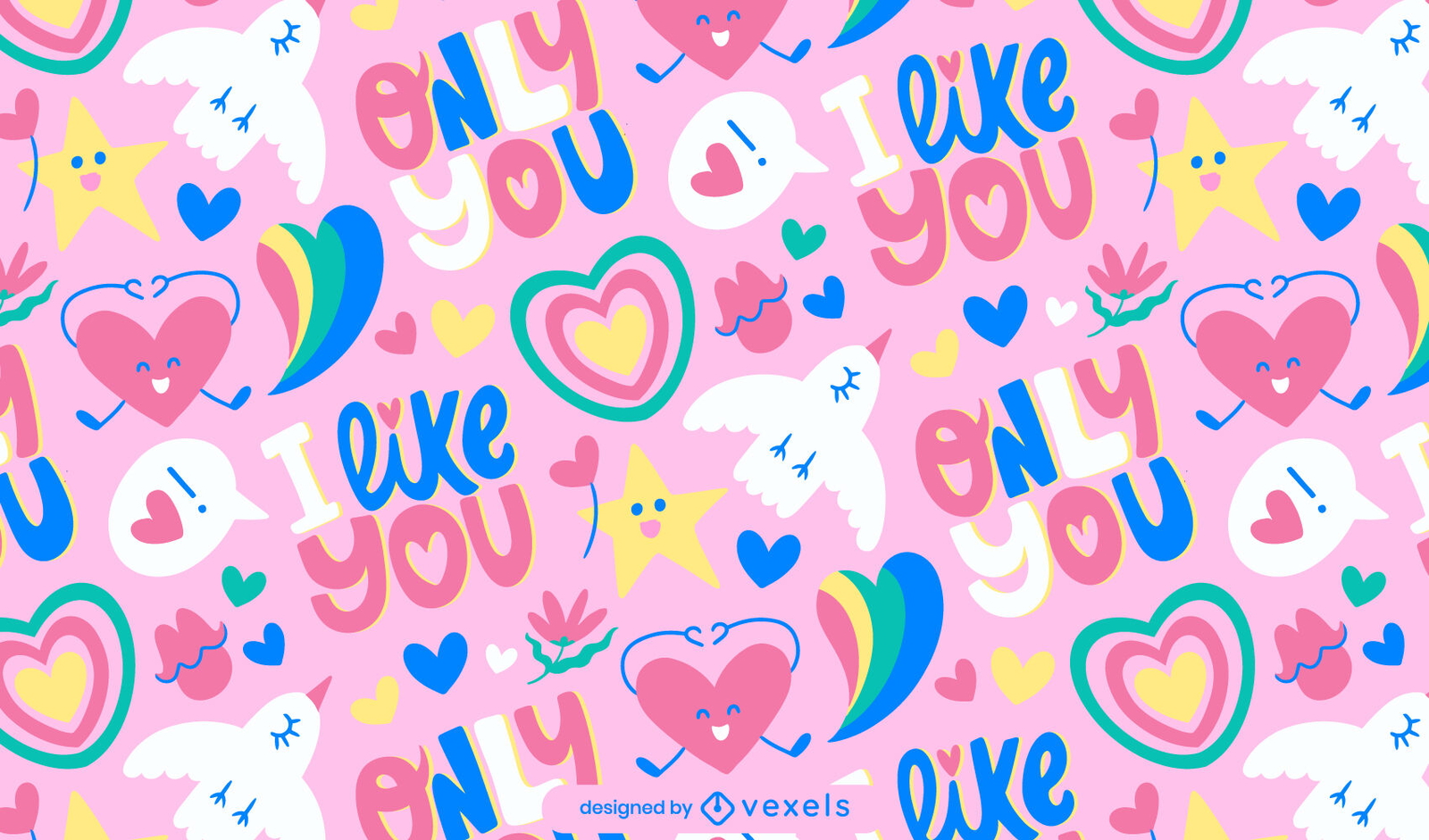 Love cartoon pattern design