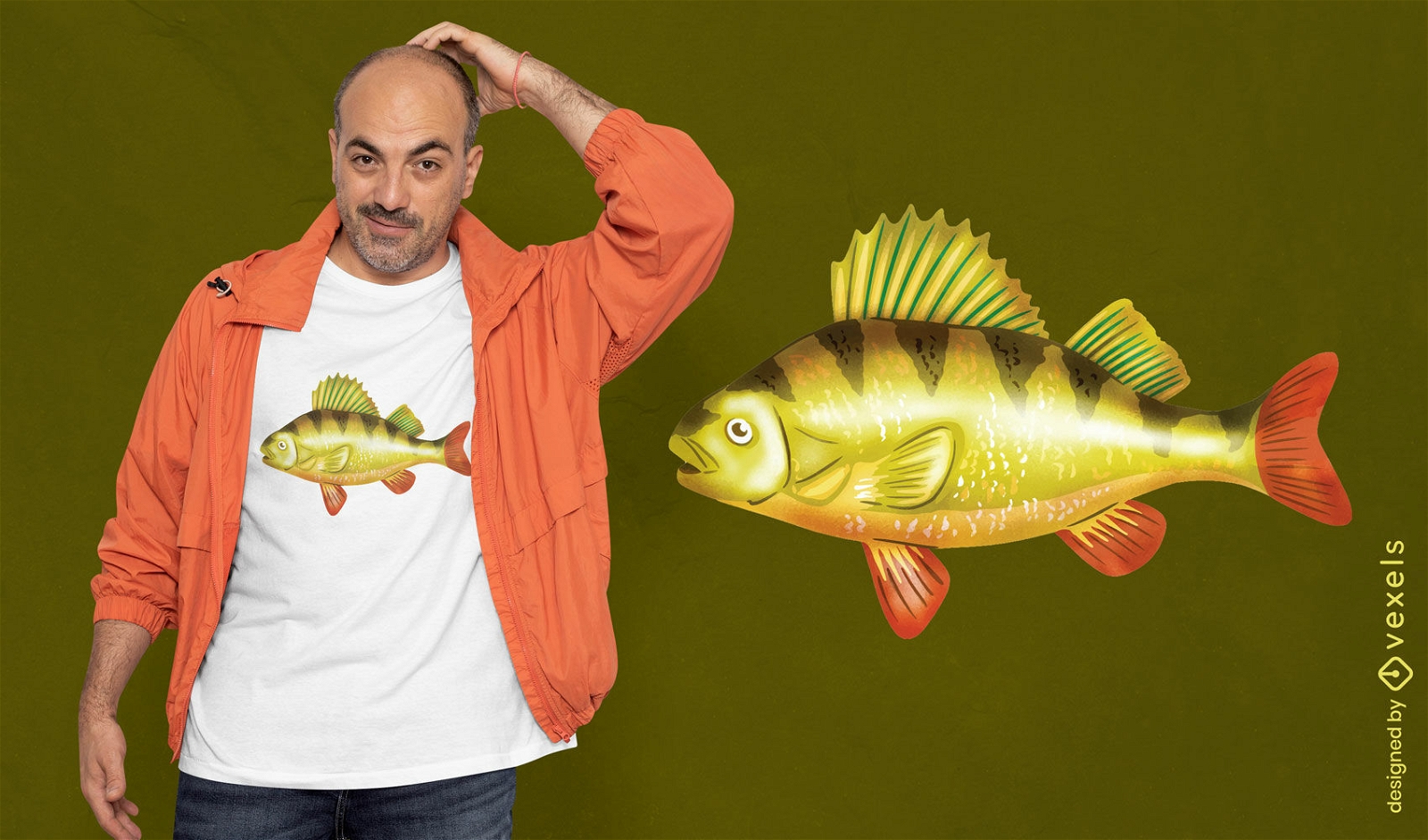 Dise?o de camiseta de animal marino de pez amarillo.