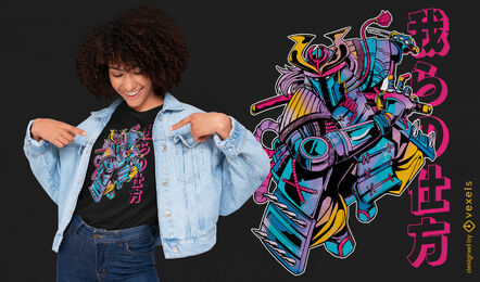 Samurai-Sci-Fi-japanisches Krieger-T-Shirt-Design
