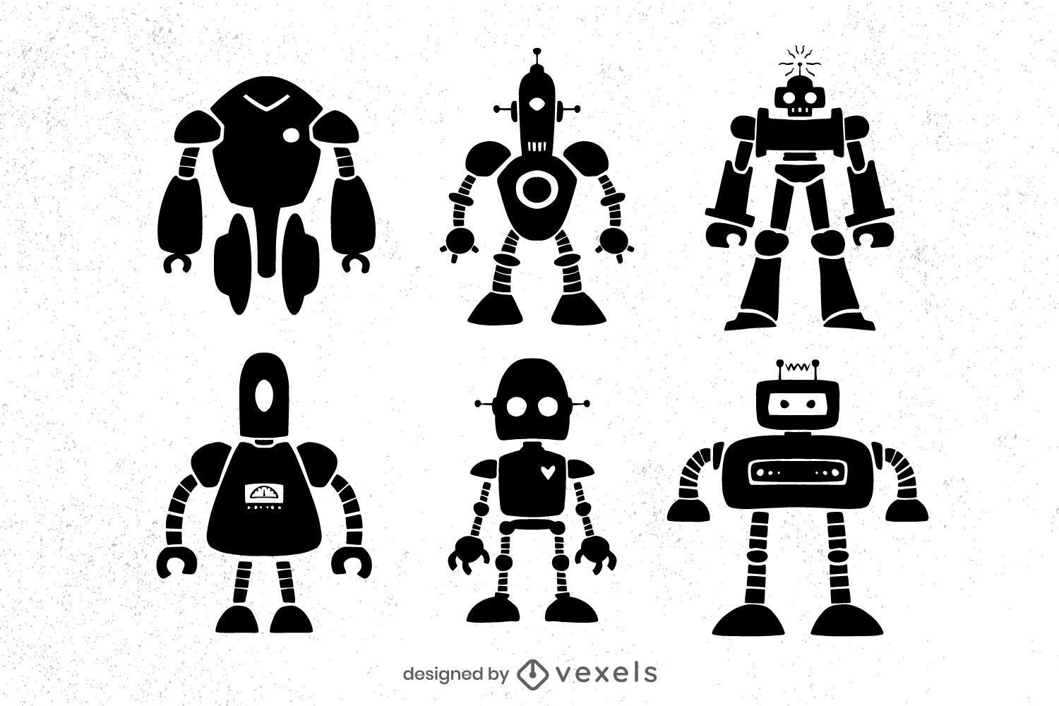 Children robot toys cute cut out set