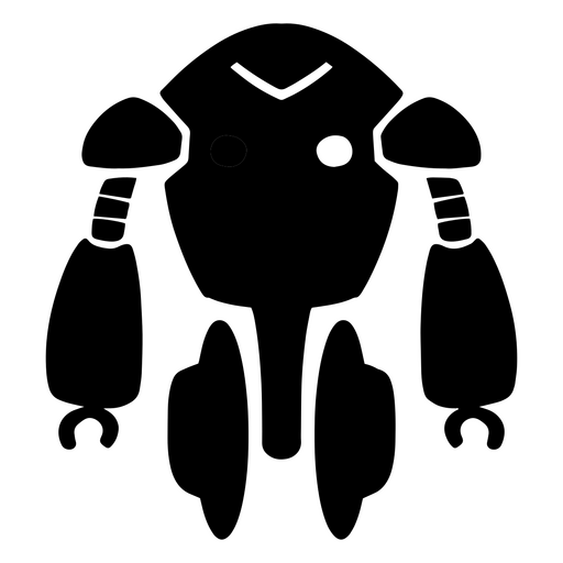 Design de silhueta de robô futurista Desenho PNG