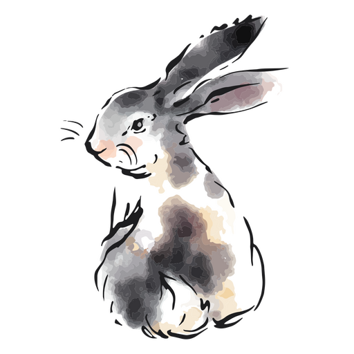 Charming watercolor rabbit illustration PNG Design