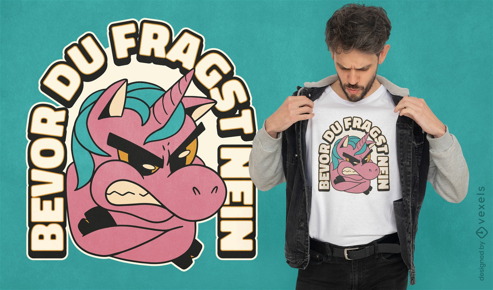 Angry unicorn quote t-shirt design