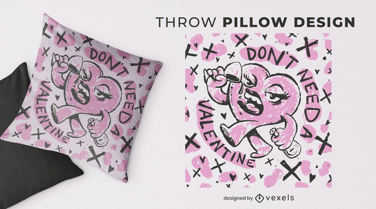 Don't need a Valentine throw pillow design