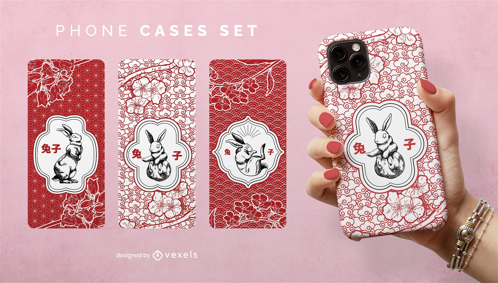 Chinese New Year rabbit phone case set