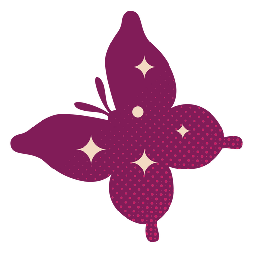 Purple butterfly with stars on it PNG Design