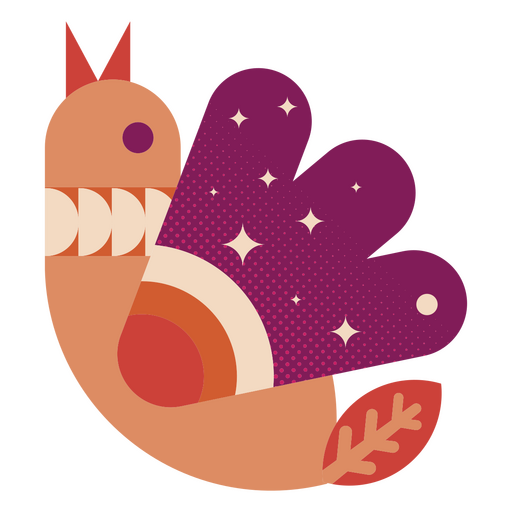 Pájaro con una estrella en la cabeza. Diseño PNG