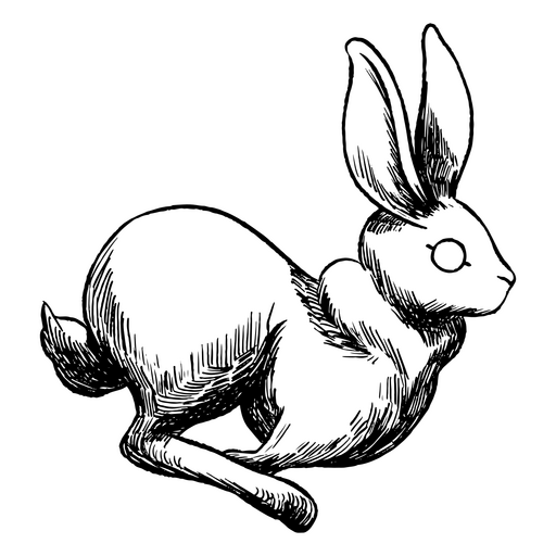 Esboço vintage de um coelho brincalhão Desenho PNG