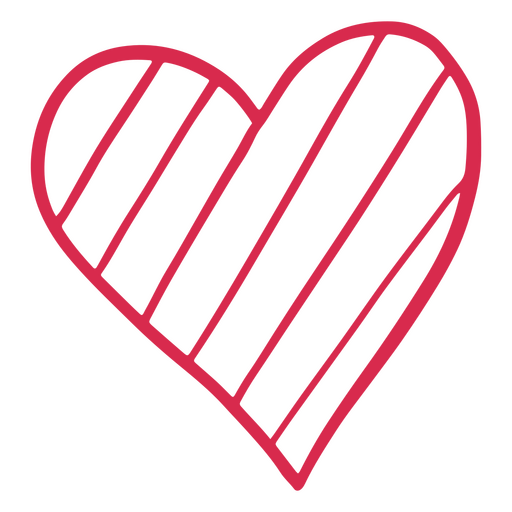 Herz mit roten Linien PNG-Design