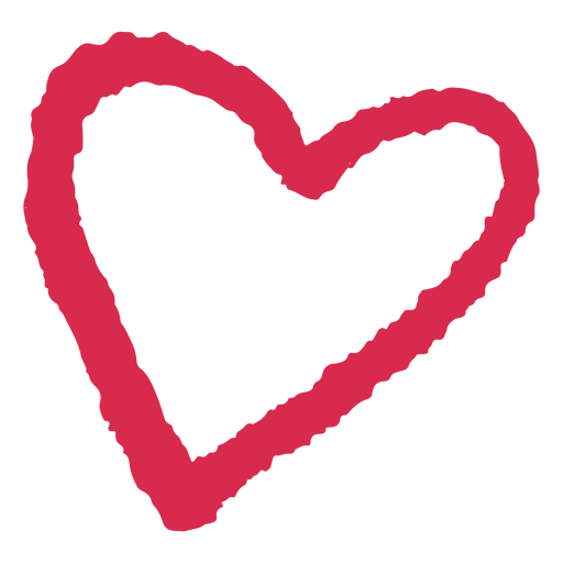 Red heart shaped icon chalk PNG Design