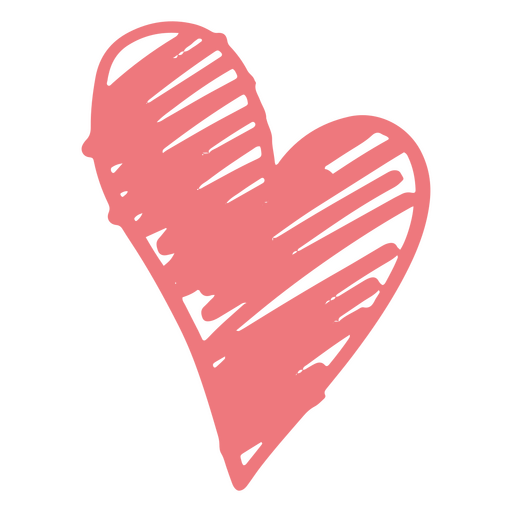 Icono de doodle de corazón rosa claro Diseño PNG