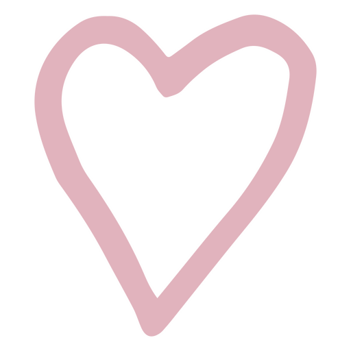 Doodle de corazón rosa claro Diseño PNG