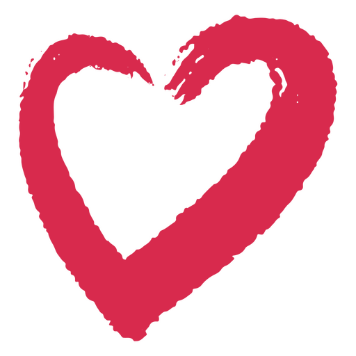 Red heart brush PNG Design