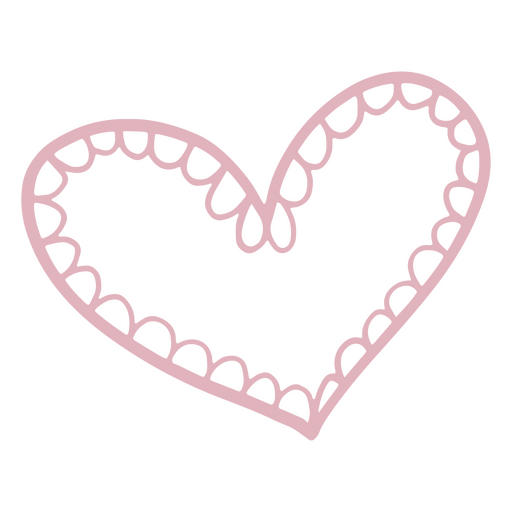 Doodle de encaje de corazón rosa Diseño PNG