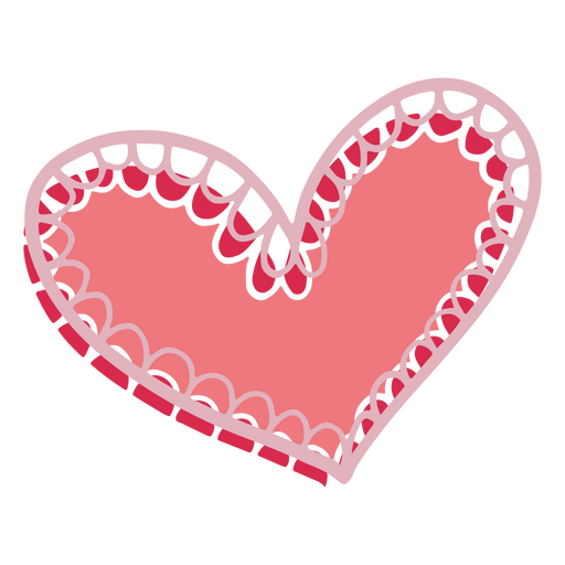 Corazón rosa con encaje Diseño PNG