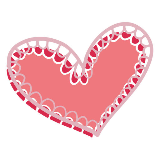Pink heart with lace PNG Design