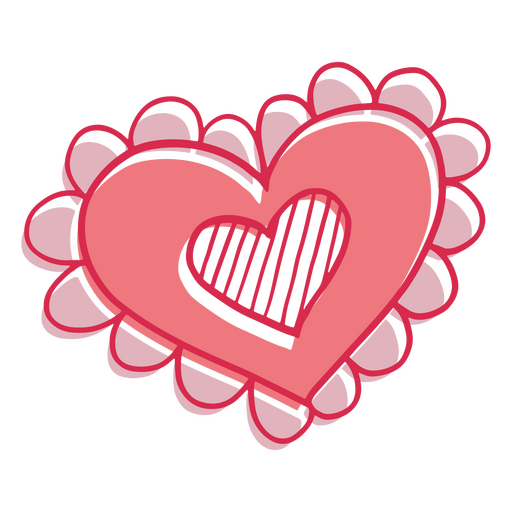 Doodle del corazón del día de San Valentín Diseño PNG