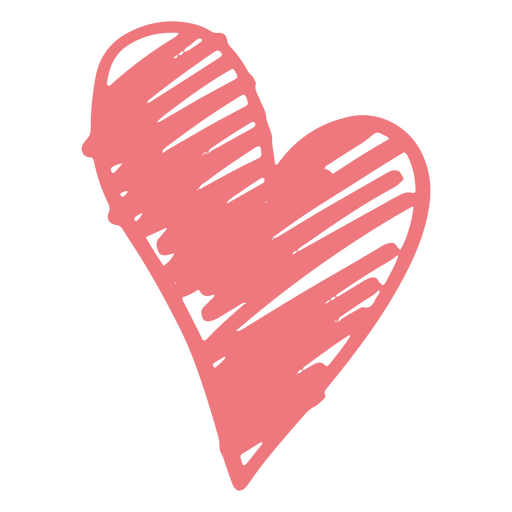 Doodle de corazón rosa pintado Diseño PNG