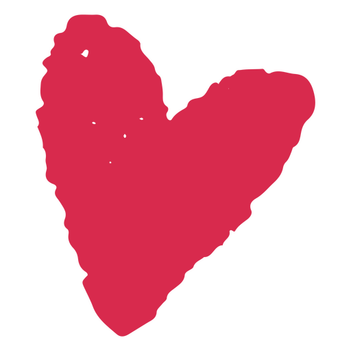 Red heart shaped icon crayon PNG Design