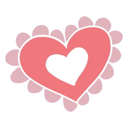 Pink heart with flowers PNG Design
