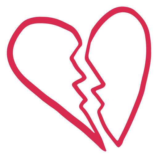 Broken heart icon doodle PNG Design