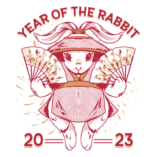 Year of the rabbit chinese character PNG Design