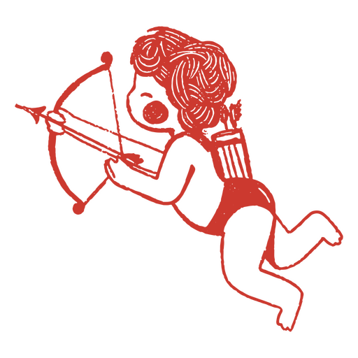 Cupid with a bow and arrow PNG Design