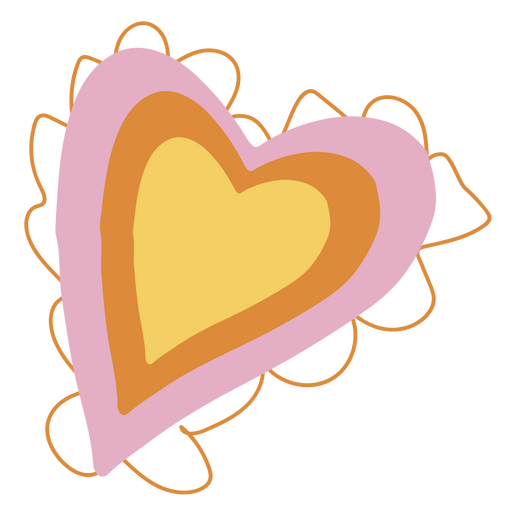 Pink and yellow heart PNG Design